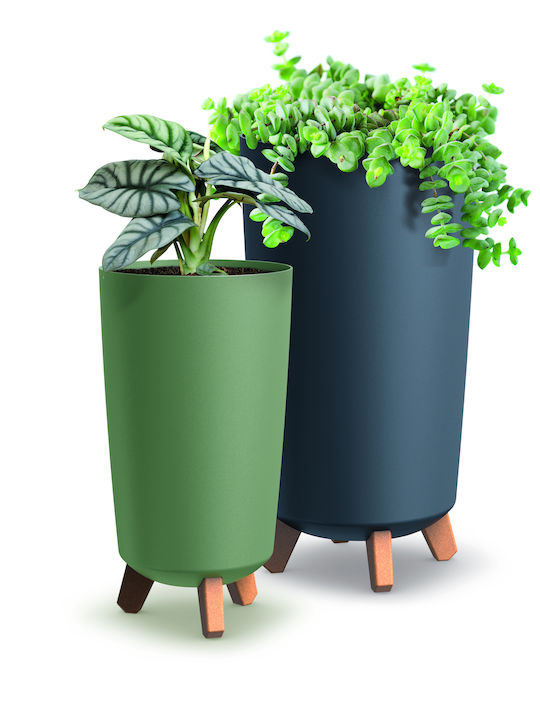 Iliadis Tubus Slim Planter Plastic Green 24x24x44.5cm.