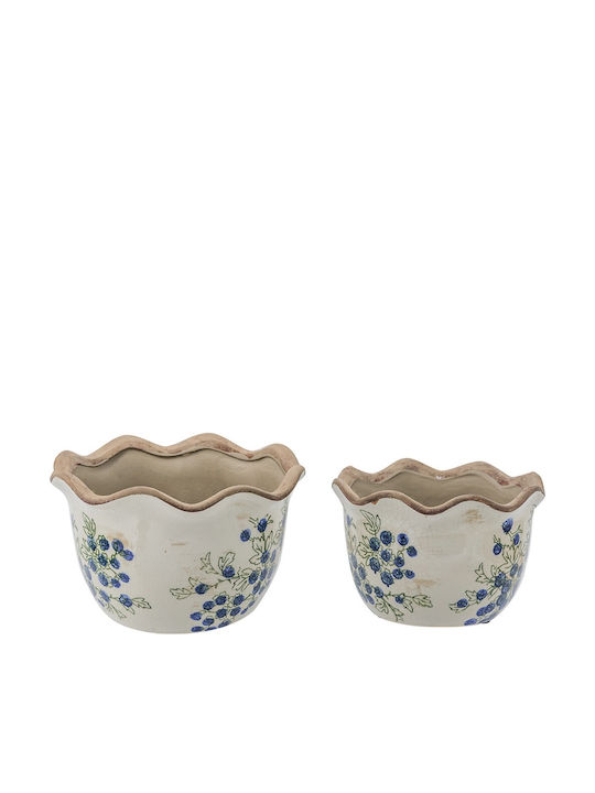 Artekko Ceramic Plant Pots Beige 2 Pieces