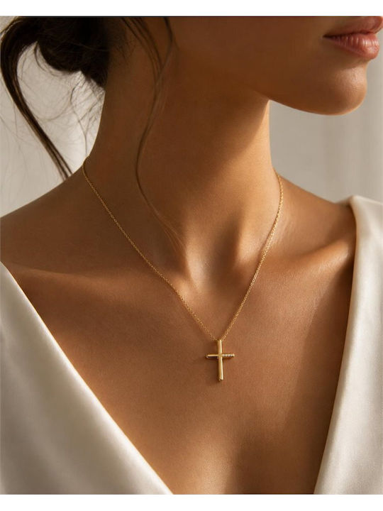 Paraxenies Kreuz aus Vergoldetem Silber mit Kette