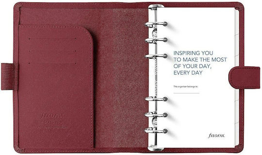 Filofax Personal Saffiano Daily Organizer Burgundy