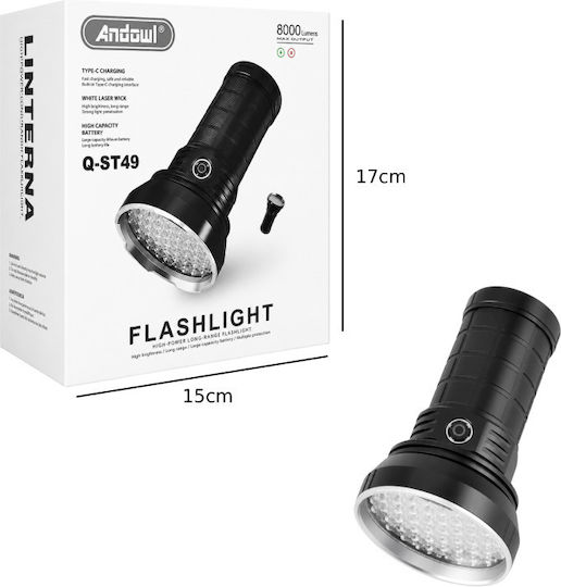 Andowl Flashlight LED with Maximum Brightness 8000lm