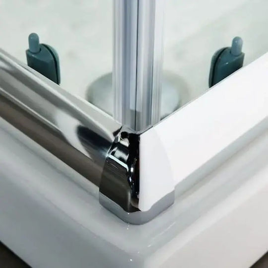 Tema Καμπίνα Ντουζιέρας με Συρόμενη Πόρτα 90x90x180cm Serigrafato Chrome Tema Καμπίνα Ντουζιέρας με Συρόμενη Πόρτα 90x90x180cm Serigrafato Chrome