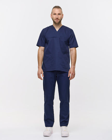 Ayo Kane Unisex Σετ Ιατρικό Παντελόνι και Μπλούζα Μπλε από Βαμβάκι και Πολυεστέρα