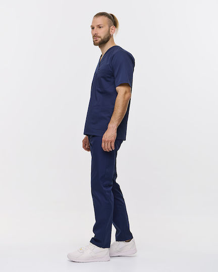 Ayo Kane Unisex Σετ Ιατρικό Παντελόνι και Μπλούζα Μπλε από Βαμβάκι και Πολυεστέρα