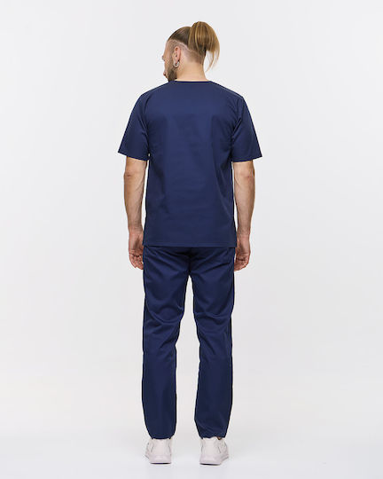 Ayo Kane Unisex Σετ Ιατρικό Παντελόνι και Μπλούζα Μπλε από Βαμβάκι και Πολυεστέρα