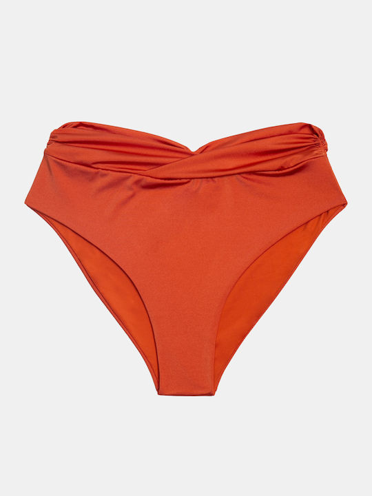 Slip Bikini Inferioare Talie Înaltă Terracotta