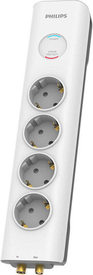 Philips Power Strip with Surge Protection 4 Positions with Cable 2m