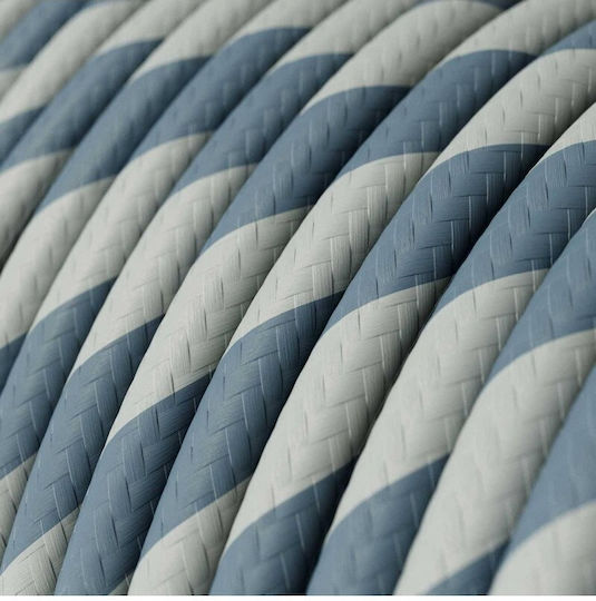 Fabric Cable Blue-Light Blue Vertigo Hd Striped Round 3x0.75 Creative Cables 150184 Cubalux 150184 Blue
