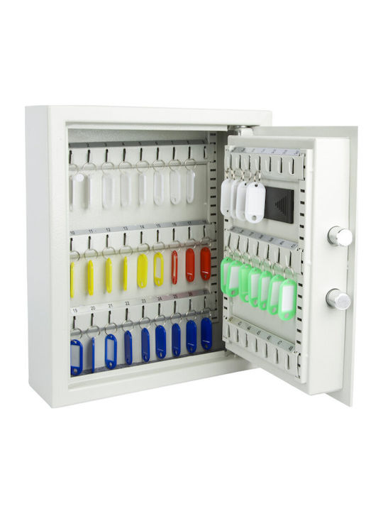 Osio Wall-Mounted Combination Key Holder Metallic With Keyboard 48 Hooks 30x10x36cm