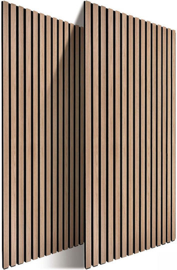 Relaxdays Acoustic Panel Set 120 X 60 Cm Light Brown 120x2x60 Cm