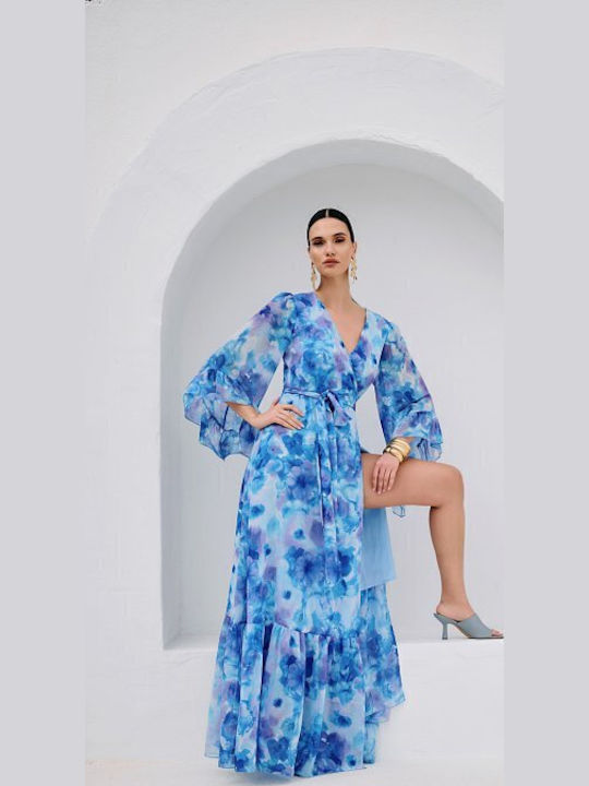 Summer Maxi Dress for Wedding Christening Blue