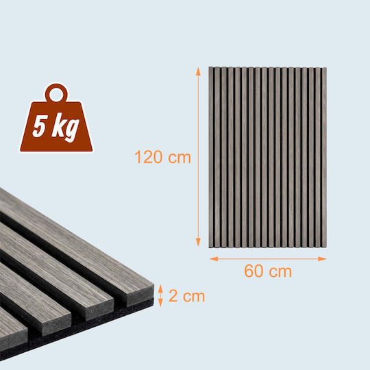 Relaxdays Acoustic Panel Set 120 X 60 Cm Gray 120x2x60 Cm