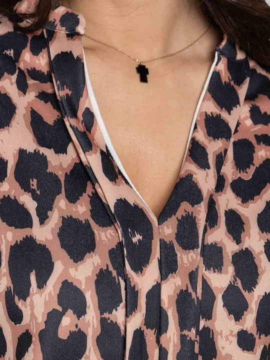 Γυναικεία Μπλούζα Animal Print Καφέ