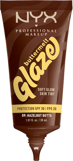 NYX Professional Makeup Professional Makeup Buttermelt Glaze Soft Glow Skin Tint 09 Hazelnut Butta 30ml