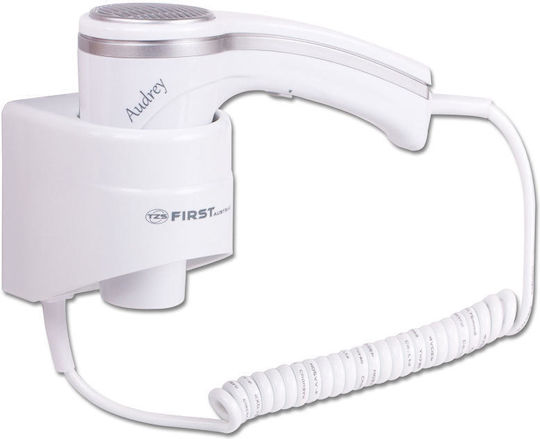 First Austria Audrey White Hotel Hair Dryer 1.2kW with Spiral Cable up to 2cm