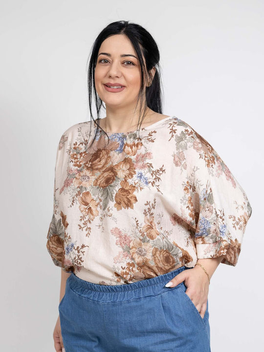 Bluza Damă Floral Bej
