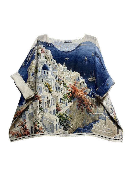 Women's Summer Linen Multicolour Blouse