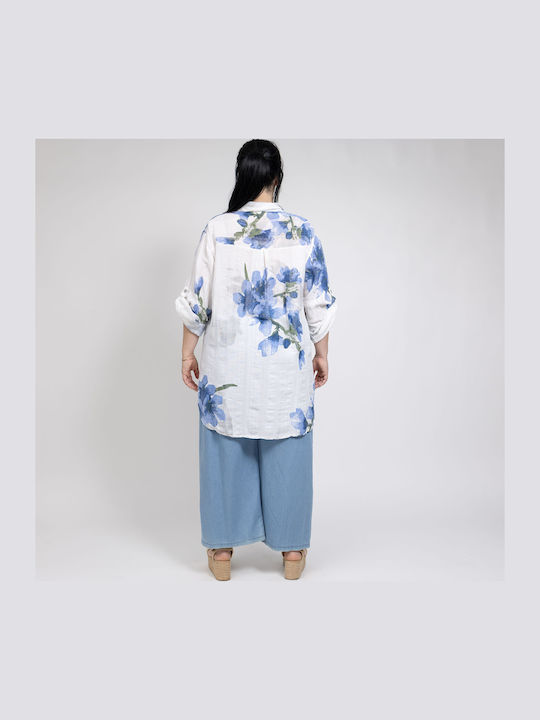 Damen Zip-Culottes mit Gummiband in Lose Passform Hellblau