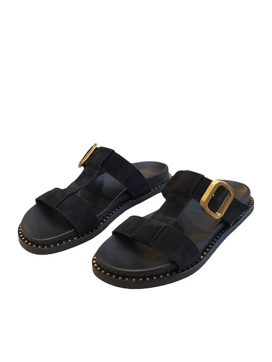 Sandale Casual Damă Din Piele Negre