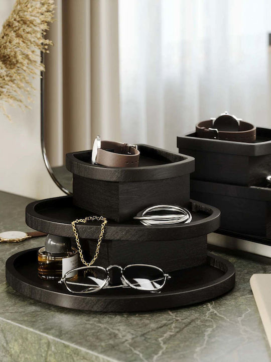 Umbra Wooden Black Jewellery Box 23x23x13cm
