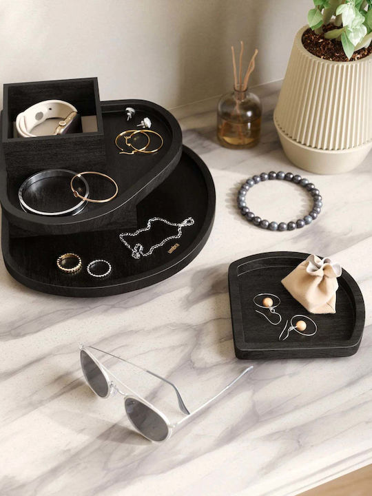 Umbra Wooden Black Jewellery Box 23x23x13cm