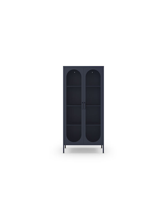 Metal Office Cabinet Diora Blue 40x80x170cm