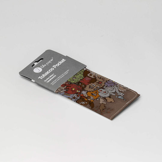 I Like Paper Fabric Tobacco Pouch with Button 14.5x8cm Tyvek Monstermashup
