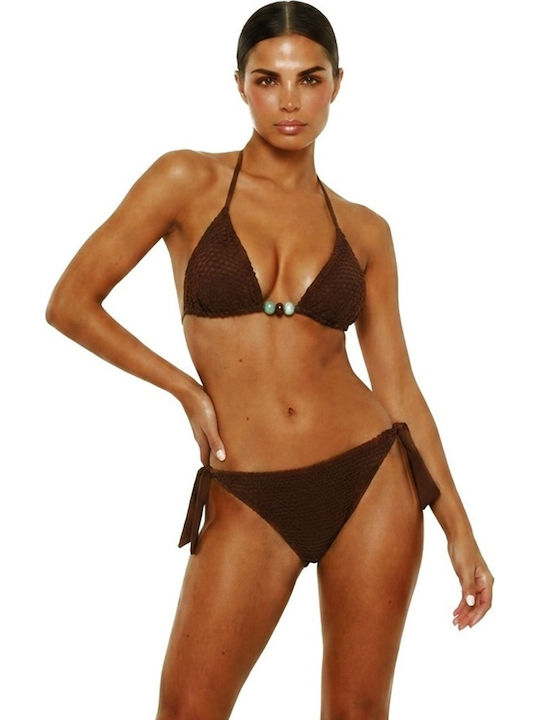 Bikini Τριγωνάκι B Cup με Ενίσχυση Καφέ