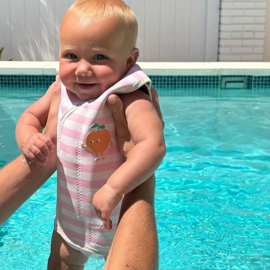 Baby Life Jacket Poppy Peach Pink Stripe Sunnylife