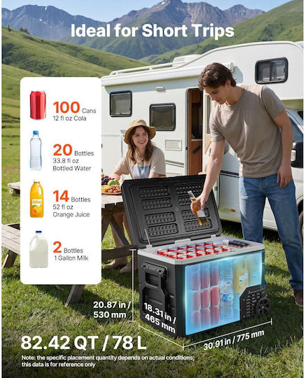 Vevor Φορητό Ψυγείο 82.42lt 100-240V