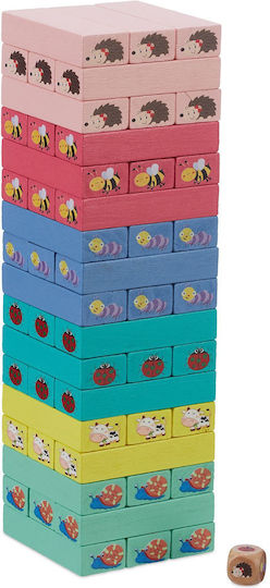 Επιτραπέζιο Παιχνίδι Colored Wooden Tower για 2+ Παίκτες 10044116 Relaxdays