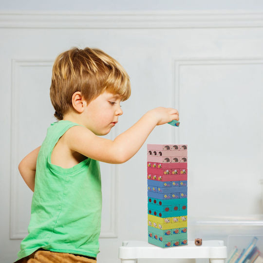 Επιτραπέζιο Παιχνίδι Colored Wooden Tower για 2+ Παίκτες 10044116 Relaxdays