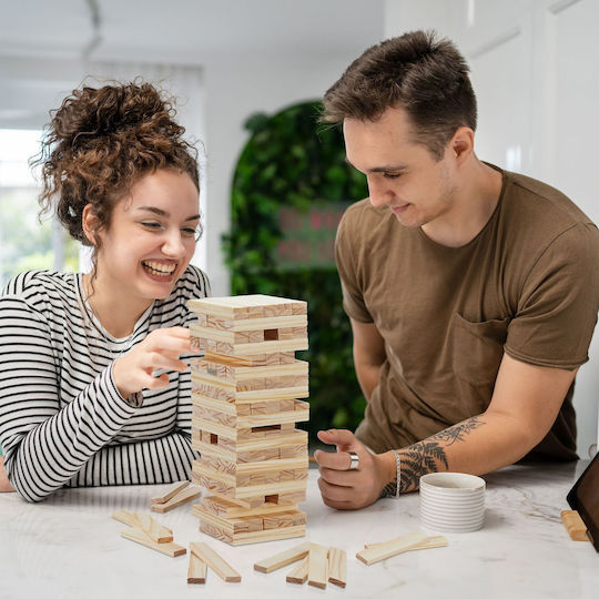 Επιτραπέζιο Παιχνίδι XL Wooden Topple Tower για 2+ Παίκτες 10044115 Relaxdays