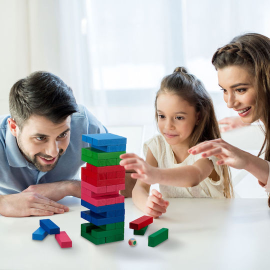 Επιτραπέζιο Παιχνίδι Colored Wooden Balance Tower για 2+ Παίκτες 10044117 Relaxdays