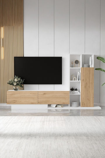 Bibliotecă Living Bej M210xL30xÎ124cm Bibliotecă Living Bej M210xL30xÎ124cm