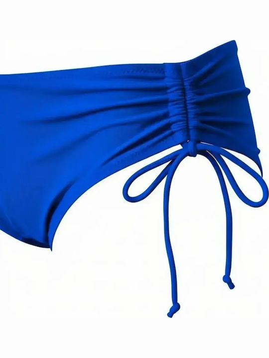 Bikini Bottoms High Waist Slip with Laces Blue
