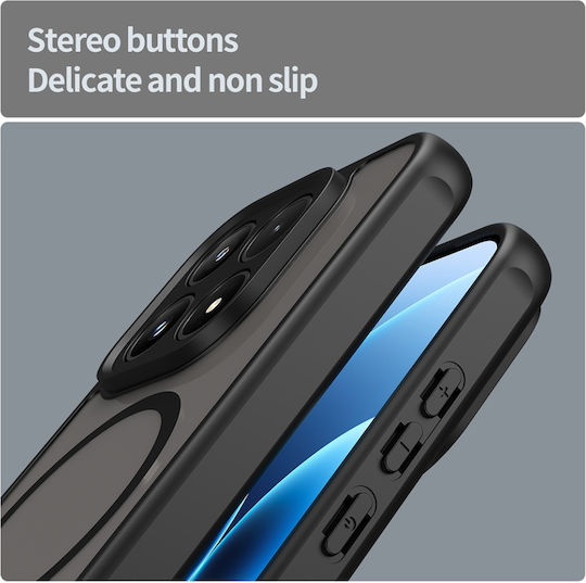 Husă Premium Finish Honor 600 Antisoc Compatibil Cu Magsafe Set Autocolante Halofrost Magsafe Ii Neagră