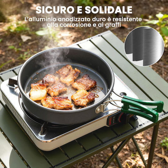 Outsunny Camping Cookware Set 4-5 People Aluminum Camping Kitchen Grey 802-012v00gy