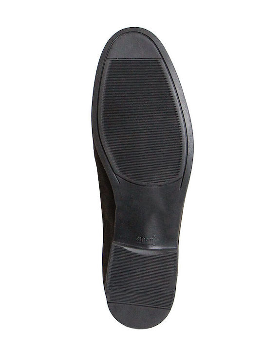 Leather Men's Moccasins In Brown Colour