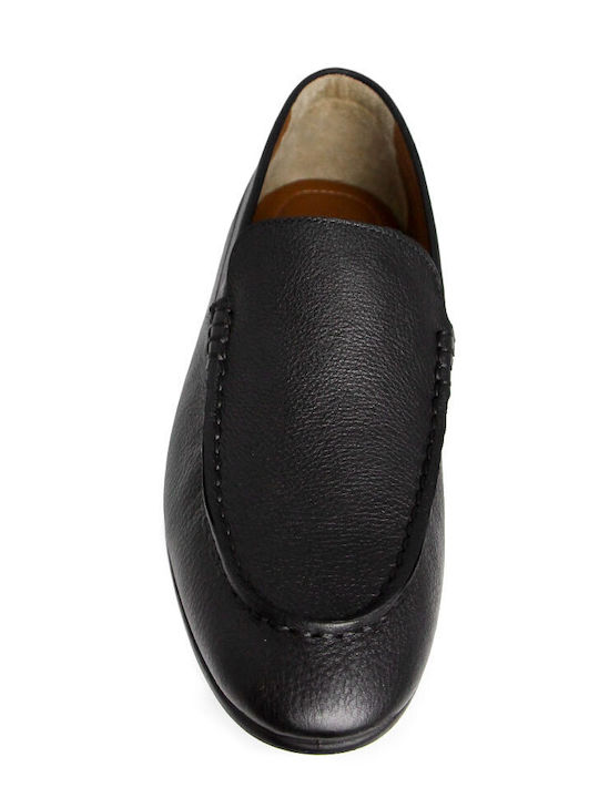 Leather Men's Moccasins In Black Colour