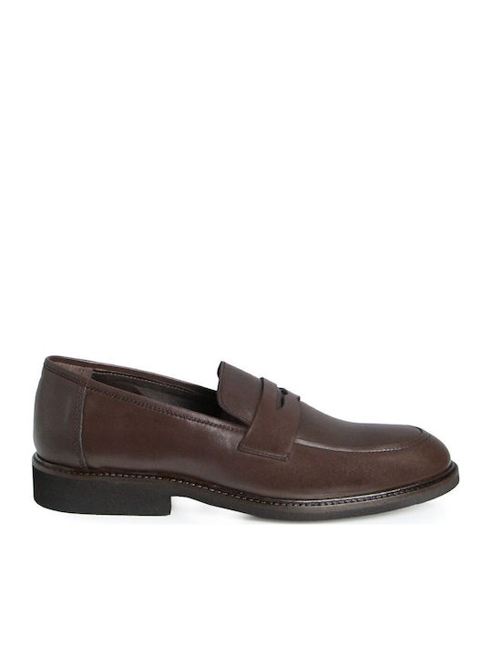 Leather Men's Moccasins In Brown Colour