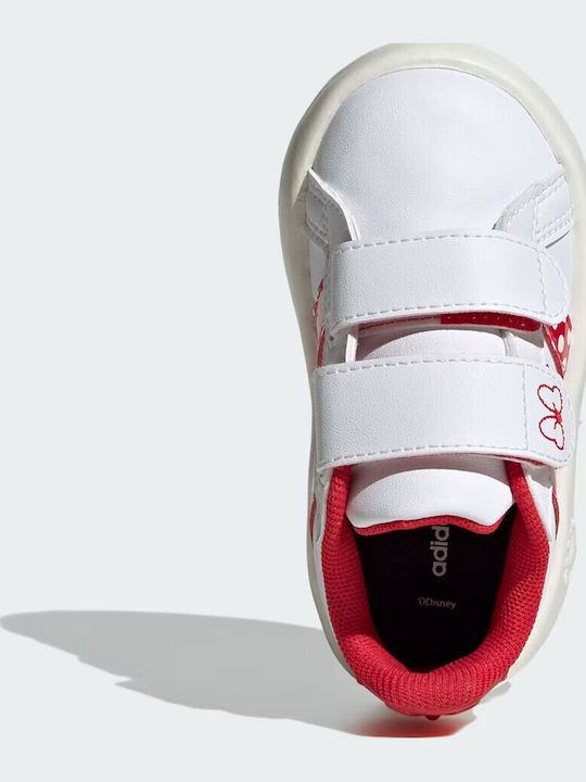 Grand Court Minnie Adidași Copii Cu Închidere Hoop & Loop Albi