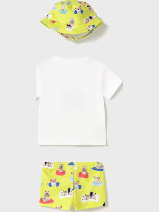 Mayoral Kids Swimwear Set with Hat Green