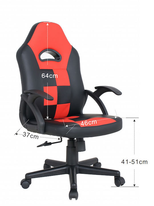 GRC Tech Angel Καρέκλα Gaming Δερματίνης Κόκκινη