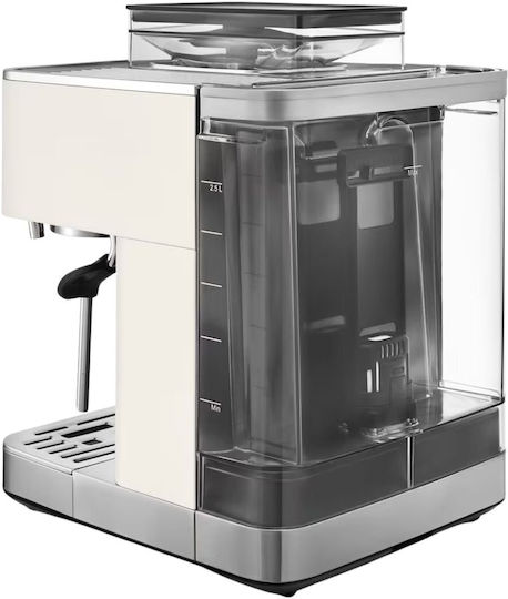 Kitchenaid Αυτόματη Μηχανή Espresso Πίεσης 15bar για Cappuccino με Μύλο Άλεσης Porcelain 5KES6551BPL
