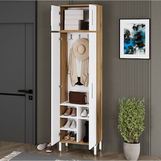 SteweHome Flurmöbel & Aufbewahrung mit Spiegel & mit Kleiderschrank Modern 60x35x228cm