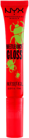 Nyx Professional Makeup Beetlejuice Luciu de Buze Hidratare & Strălucire Pe Buze Finisaj Transparent 10ml Pomegranate Clout