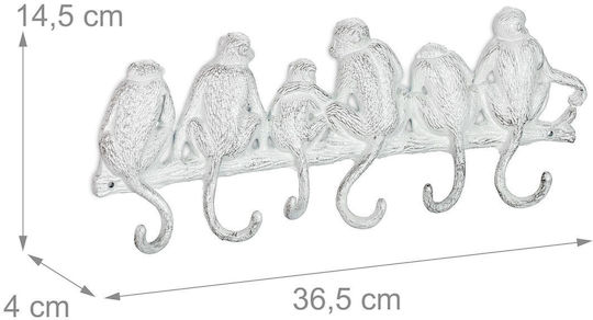 Relaxdays Cui de Perete Antic Alb 14.5x4cm