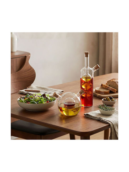 Relaxdays Relaxdays Öl- und Essigspender-Set aus Glas mit Fluss