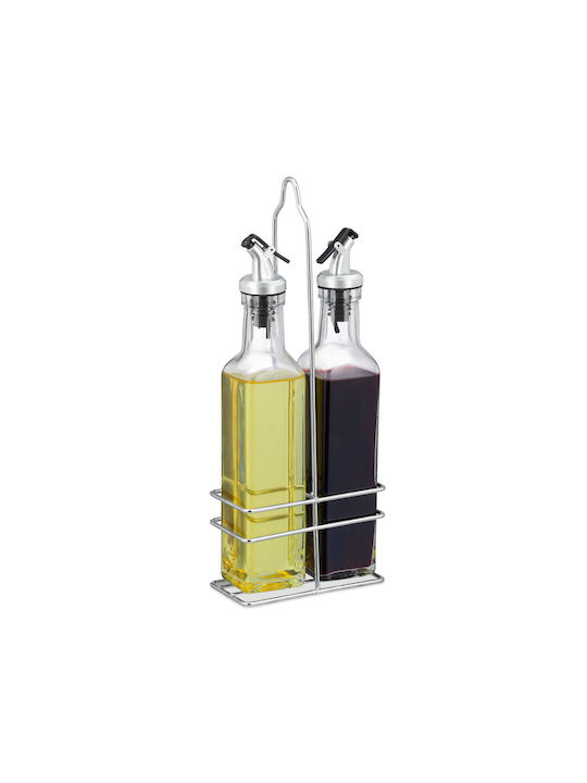 Relaxdays Relaxdays Öl- und Essigspender-Set aus Glas mit Fluss